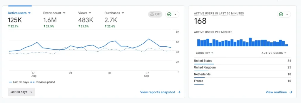 30-Day Google Analytics Snapshot — Lead Generation